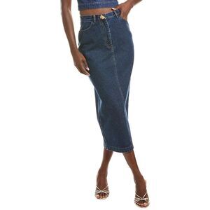 Oscar De La Renta Womens  Denim Skirt, Blue